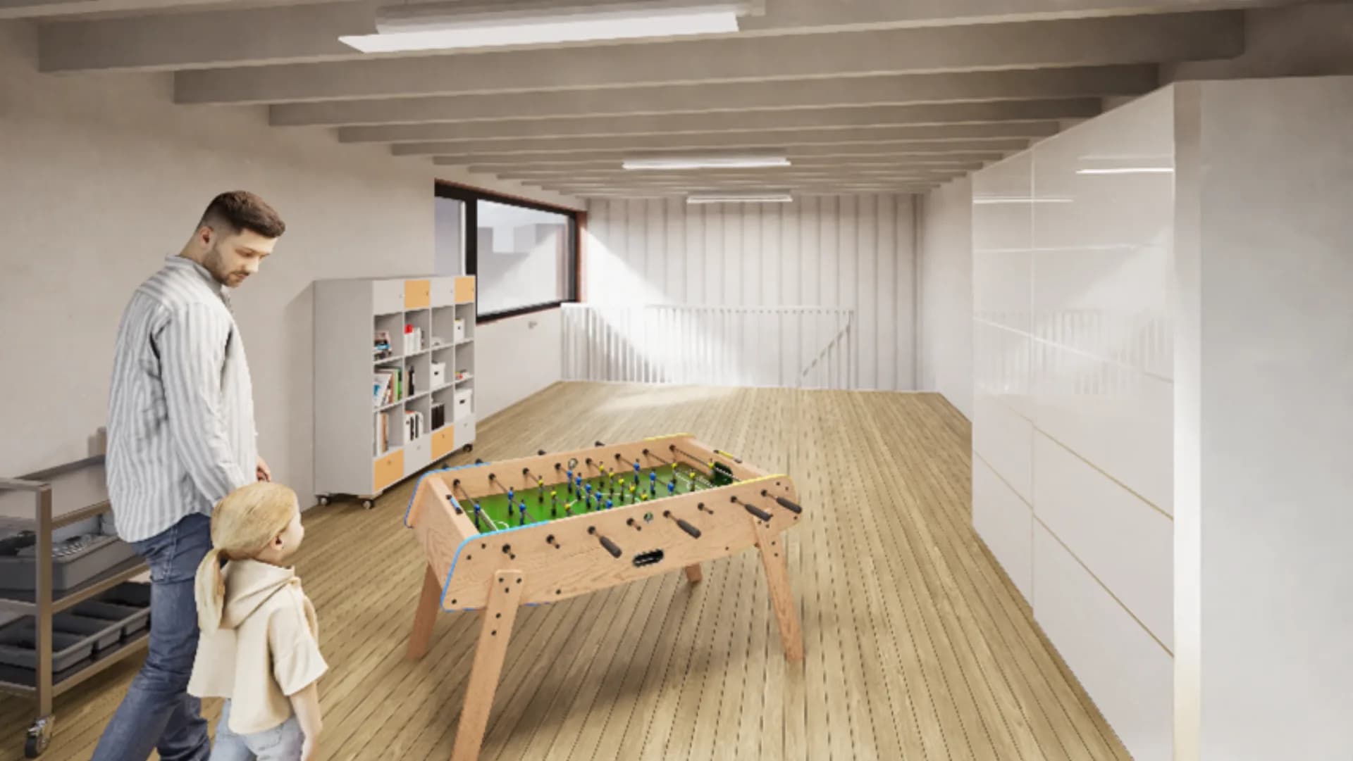 Garagebox in gebruik als opslag- en sportruimte